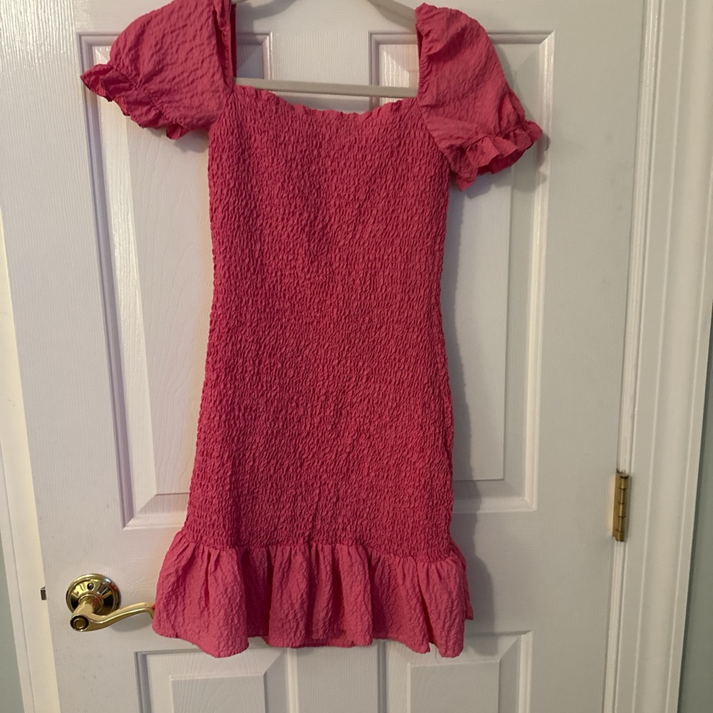 Zara Pink Ruffled Casual Dress